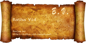 Batha Vid névjegykártya